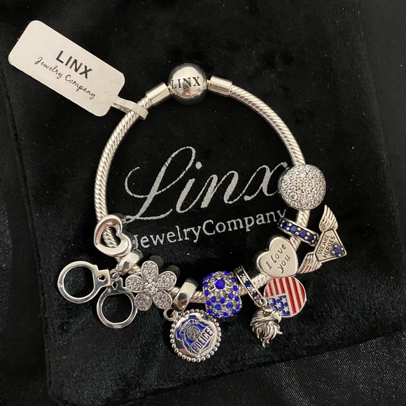 Linx Snake Chain Bracelet with Police Officer Themed Charms - Picture 4 of 6